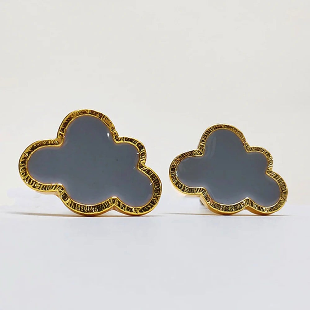 Grey Handmade Brass Cloud Knob